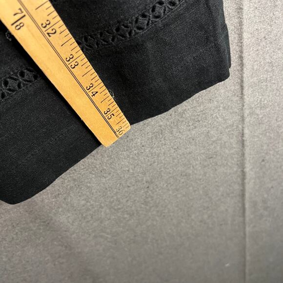 Isaac Mizrahi Live! Regular Linen Blend Pants Black, Reg 14 - Picture 4 of 8